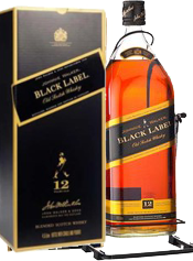 Johnnie Walker Black 4.5L bottle with iconic black label blended Scotch whisky