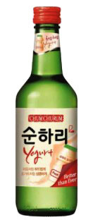 Bottle of Chum Churum Soju - Yogurt flavor, 360ml, Korean soju