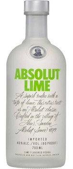 Absolut Lime vodka 700ml bottle with green accents and minimalist label