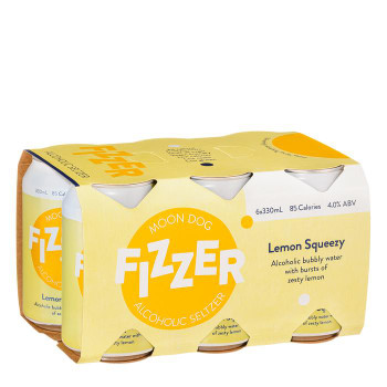 Moon Dog Fizzer Seltzer Lemon Squeezy Cans 330ml, 6 pack
