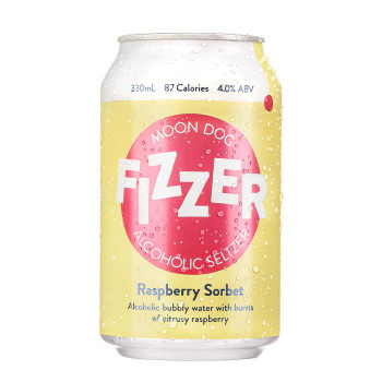 Case of Moon Dog Fizzer Seltzer Raspberry Sorbet 330ml cans