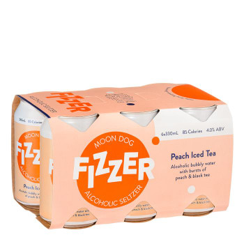 Moon Dog Fizzer Seltzer Peach Iced Tea 330ml cans, 6 pack