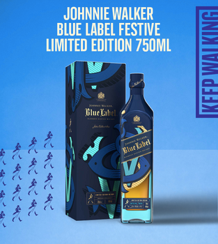 Johnnie Walker Blue Label Festive Limited Edition 2021 scotch whisky bottle, 750ml