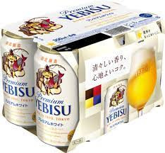 Six-pack of Yebisu Premium White Japanese beer in 350ml cans