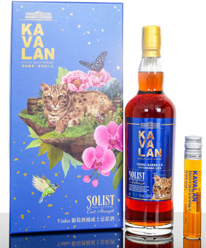 Kavalan Solist Vinho Barrique Single Cask Strength "Leopard Cat" 700ml bottle with 50ml Wine Oak Single Malt