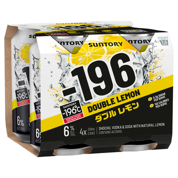 Suntory -196 Double Lemon 6% 330ml cans, 4 pack
