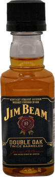 Jim Beam Double Oak twice-barreled bourbon whiskey, 50ml miniature bottle