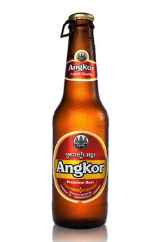 Case of Angkor Beer 330ml bottles, the Original Cambodian lager