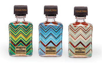 Disaronno Amaretto Wears Missoni gift pack with three 50ml miniature bottles in Missoni design