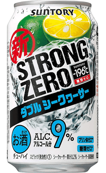 Suntory -196C Strong Zero Double Lime 9% alcohol 350ml cans, pack of 4