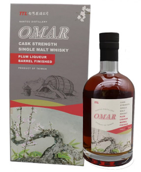 Bottle of Omar Cask Strength Whisky Plum Liqueur Barrel Finish, 700ml Taiwanese single malt