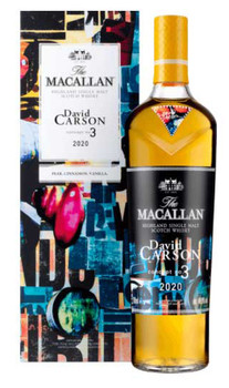 Macallan David Carson Concept 3 700ml single malt whisky bottle with artistic packaging