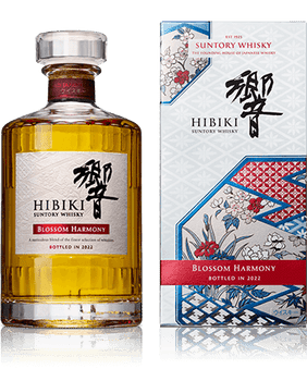 Hibiki Blossom Harmony Limited Edition 2022 Japanese whisky bottle with floral motif, 700ml
