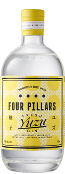 Bottle of Four Pillars Yuzu Fresh Gin, an Australian gin infused with yuzu citrus