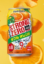 Can of Suntory -196C Strong Zero Double Orange chu-hi, 9% alcohol, 350ml