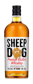 Bottle of Sheep Dog Peanut Butter Whiskey 700ml with vibrant label