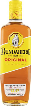 Bottle of Bundaberg Rum 700ml, Australian rum with iconic bundy bear logo