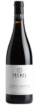 Bottle of Trenel Saint Amour 750ml Beaujolais wine made from organic Gamay grapes