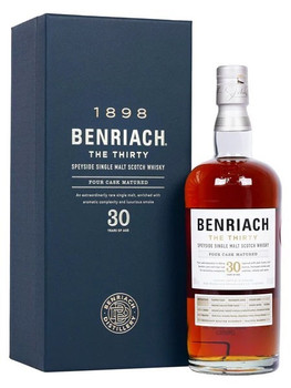 Bottle of Benriach 30 Year Old The Thirty Speyside single malt whisky, 700ml