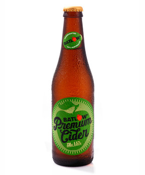 Bottle of Batlow Premium Cider made from 100% Batlow apples, Snowy Mountains NSW