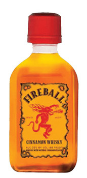 Bottle of Fireball Whisky 200ml, cinnamon-flavored Canadian whisky liqueur