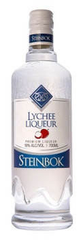 Bottle of Steinbok Lychee flavored spirit, 700ml
