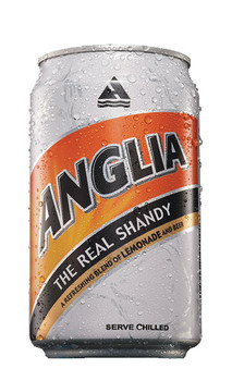 Anglia Lemoned Dan Bir Yang 350ml cans, pack of 24, lemon-flavored beverage