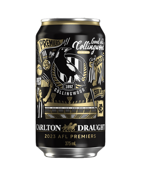 Case of Carlton Draught Collingwood Premiers Limited Edition Cans 2023