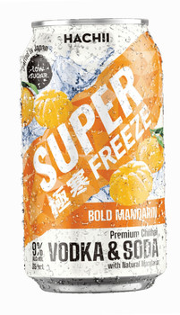 Hachii Bold Mandarin Vodka & Soda 9% ABV 350ml cans, pack of 4