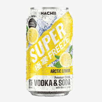Hachii Super Lemon Vodka & Soda 9% 350ml cans, pack of 24