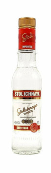 200ml bottle of Stolichnaya Vodka, a triple-distilled Russian vodka
