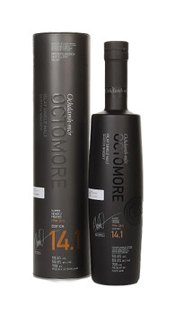 Bottle of Octomore 14.1 Peated Islay single malt whisky, 700ml