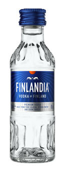 Finlandia Vodka 50ml travel-sized bottle made from glacial spring water and six-row barley