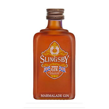 50ml bottle of Slingsby Marmalade Gin, a Yorkshire gin with Seville orange marmalade flavor
