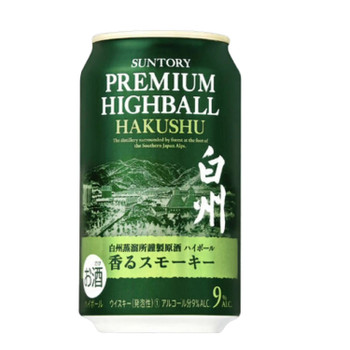 Can of Suntory Premium Highball Hakushu 350ml, a whiskey and sparkling water highball