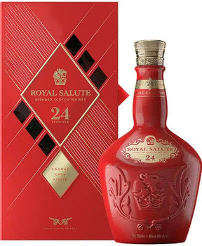 Royal Salute 24 Year Old Cognac Cask Finish Blended Scotch Whisky in ceramic crown-style decanter, 700ml