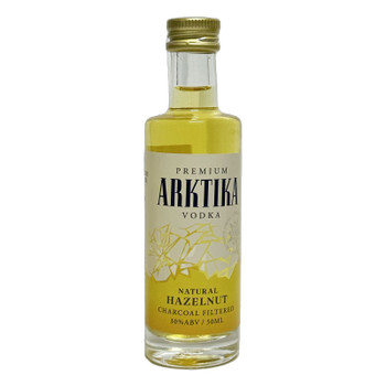 Arktika Vodka Hazelnut 50ml bottle, a hazelnut-infused flavored vodka
