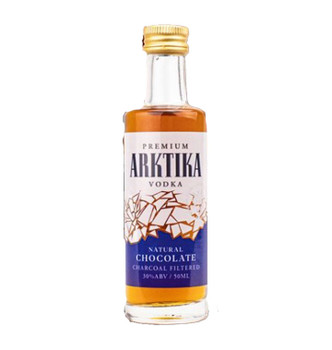 Arktika Vodka Chocolate 50ml bottle, vodka infused with rich chocolate essence