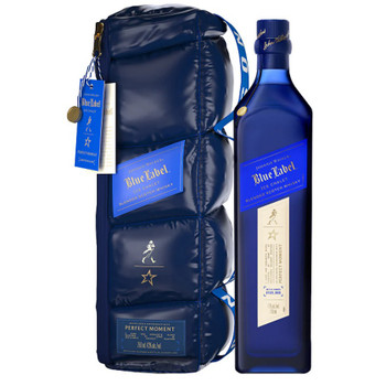 Johnnie Walker Blue Label Ice Chalet Limited Edition Blend 750ml bottle with chic cross-body bottle bag