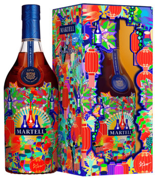 Martell Cordon Bleu Chinese New Year 2025 Limited Edition Cognac bottle in gold and blue gift case, 700ml