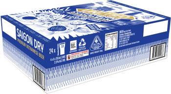Case of Saigon Dry Premium Vietnamese Beer 355ml cans, 3.5% ABV lager