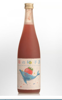 Bottle of Kitajima Strawberry Yuzushu 720ml, a Japanese Yuzu and sea salt flavored liqueur