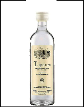 50ml bottle of Tsipouro Tyrnavos Katsaros with Anise, a Greek spirit from Tirnavos