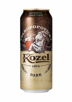Six-pack of Kozel Dark 500ml bottles, a Czech dark lager beer