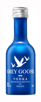 Grey Goose Blue Vodka 50ml bottle, premium French vodka in a blue-tinged glass bottle