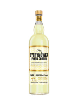 Bottle of Polmos Wisniowka Lemon Vodka Liqueur 500ml, a Polish cherry and lemon flavored vodka liqueur