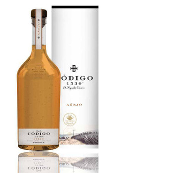 Bottle of Codigo 1530 Anejo Tequila 750ml with deep amber color