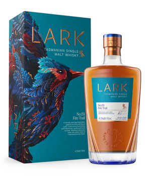 Bottle of Lark Fire Trail 700ml Tasmanian single malt whiskey