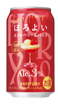 Suntory Horoyoi Strawberry & Vanilla 3% 350ml cans, pack of 4
