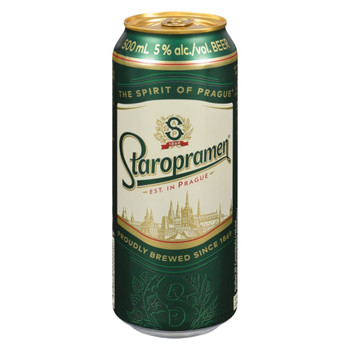 Six-pack of Staropramen 5.0% Czech lager in 500ml bottles
